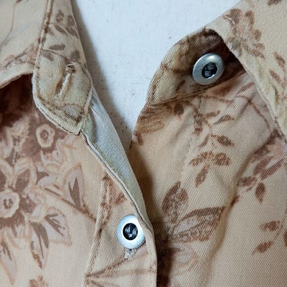 KAREN SCOTT Button Down Shirt Short Sleeve Floral Tencel Lyocell Plus Size 3X - Picture 4 of 9